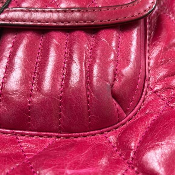 VTG COACH Quilted Raspberry Leather Tote Purse - Picture 16 of 16